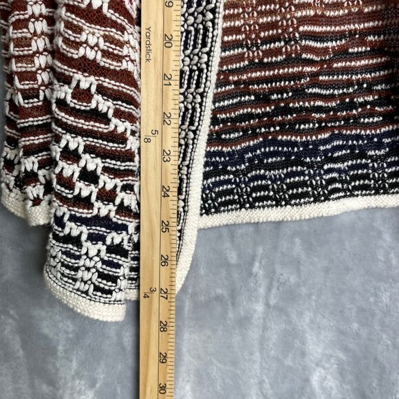 NIC+ZOE Fireside Linen Blend Cardy Ombre Womens XS Open Knit Cardigan Textured - Picture 7 of 8